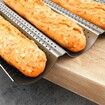 2 Pack Nonstick Perforated Baguette Pan 15" x 13" for French Bread Baking 4 Wave Loaves Loaf Bake Mold Oven Toaster Pan (Silver)