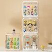 Display case for Figures Doll Double Door Display Box with Light Strip, POP Mart, Lego, Pokémon, Angel Baby Showcase-Pink