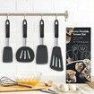 Silicone Spatula 4 Pack Spatula Set Heat Resistant Kitchen Utensils Set, Black