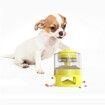 Automatic Dog Feeder, Dog Cat Food Dispenser with Interactive Button Puzzle Trigger Pet Toys Dispensing,  Great for Portion Control and Quick Eaters Color Yellow