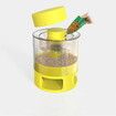 Automatic Dog Feeder, Dog Cat Food Dispenser with Interactive Button Puzzle Trigger Pet Toys Dispensing,  Great for Portion Control and Quick Eaters Color Yellow