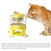 Automatic Dog Feeder, Dog Cat Food Dispenser with Interactive Button Puzzle Trigger Pet Toys Dispensing,  Great for Portion Control and Quick Eaters Color Yellow