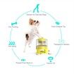 Automatic Dog Feeder, Dog Cat Food Dispenser with Interactive Button Puzzle Trigger Pet Toys Dispensing,  Great for Portion Control and Quick Eaters Color Yellow