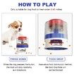 Automatic Dog Feeder, Dog Cat Food Dispenser with Interactive Button Puzzle Trigger Pet Toys Dispensing,  Great for Portion Control and Quick Eaters Color White