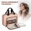 Travel Toiletry Bag for Women Portable Hanging Organizer for Full-Sized Shampoo Conditioner Brushes Set Travel Accessories