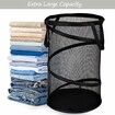 Large Collapsible Laundry Basket Collapsible Mesh with Handles for Laundry, Bathroom, Kids Room, College Dorm, Travel, Storage Organizer