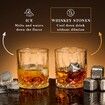 Fathers Day Birthday Gifts for Dad Men from Daughter Son Wife,Anniversary Unique Gifts for Him,Stainless Steel Engraved Worlds Best Dad Whiskey Stones Glasses Set,Cool Bourbon Set