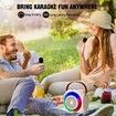 Mini Karaoke Machine, Portable Bluetooth Speaker with 2 Wireless Microphone for Kids and Adults White