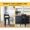 ALFORDSON 2x Swivel Bar Stools Eden Kitchen Wooden Dining Chair ALL BLACK