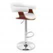 ALFORDSON 1x Bar Stool Joan Kitchen Swivel Chair Wooden Leather Gas Lift White