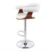 ALFORDSON 2x Bar Stool Joan Kitchen Swivel Chair Wooden Leather Gas Lift White