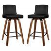 ALFORDSON 2x Swivel Bar Stools Bailey Kitchen Wooden Dining Chair BLACK