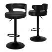 ALFORDSON 2x Bar Stool Kitchen Swivel Chair Wooden Leather Ramiro All Black