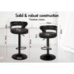 ALFORDSON 2x Bar Stool Kitchen Swivel Chair Wooden Leather Ramiro All Black