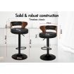 ALFORDSON 2x Bar Stool Kitchen Swivel Wooden Leather Gas Lift Ramiro Black