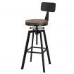 ALFORDSON 1x Bar Stool Retro Kitchen Vintage Chair Industrial Backrest Ezra