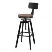 ALFORDSON 1x Bar Stool Retro Kitchen Vintage Chair Industrial Backrest Ezra
