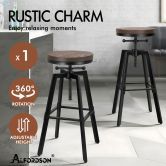 ALFORDSON 1x Bar Stool Retro Kitchen Vintage Chair Industrial Rustic Ezra