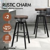 ALFORDSON 2x Bar Stool Retro Kitchen Vintage Chair Industrial Rustic Ezra