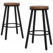 ALFORDSON 2x Bar Stools Retro Kitchen Vintage Chair Industrial Rocio Black