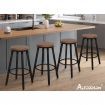 ALFORDSON 4x Bar Stools Retro Kitchen Vintage Chair Industrial Rocio Black