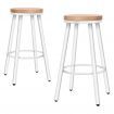 ALFORDSON 2x Bar Stools Retro Kitchen Vintage Chair Industrial Rocio White