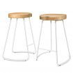 ALFORDSON 2x Bar Stools 65cm Tractor Kitchen Wooden Vintage Chair White