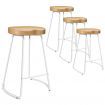 ALFORDSON 4x Bar Stools 65cm Tractor Kitchen Wooden Vintage Chair White