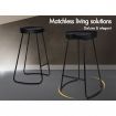 ALFORDSON 2x Bar Stools 75cm Tractor Kitchen Wooden Vintage Chair Black