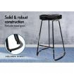 ALFORDSON 2x Bar Stools 75cm Tractor Kitchen Wooden Vintage Chair Black