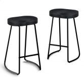 ALFORDSON 2x Bar Stools 75cm Tractor Kitchen Wooden Vintage Chair Black
