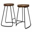 ALFORDSON 2x Bar Stools 75cm Tractor Kitchen Wooden Vintage Chair Dark