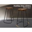 ALFORDSON 2x Bar Stools 75cm Tractor Kitchen Wooden Vintage Chair Dark