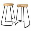 ALFORDSON 2x Bar Stools 75cm Tractor Kitchen Wooden Vintage Chair Natural