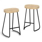 ALFORDSON 2x Bar Stools 75cm Tractor Kitchen Wooden Vintage Chair Natural