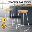 ALFORDSON 2x Bar Stools 75cm Tractor Kitchen Wooden Vintage Chair White