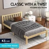 ALFORDSON Bed Frame Wooden Timber King Single Mattress Base Platform Fenella Oak