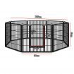 BEASTIE Dog Playpen Pet Enclosure 8 Panel Metal Puppy Fence Exercise 24"