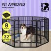 BEASTIE Dog Playpen Pet Fence 8 Panel Metal Enclosure Puppy Exercise 32"