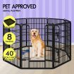 BEASTIE Dog Playpen Pet Fence Metal Panel Enclosure Puppy Exercise Pen 40" Large