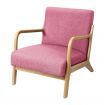 ALFORDSON Armchair Accent Chair Fabric Lounge Sofa Wood Couch Seat Pink