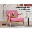 ALFORDSON Armchair Accent Chair Fabric Lounge Sofa Wood Couch Seat Pink