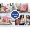 ALFORDSON Armchair Accent Chair Fabric Lounge Sofa Wood Couch Seat Pink