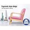 ALFORDSON Armchair Accent Chair Fabric Lounge Sofa Wood Couch Seat Pink