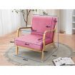 ALFORDSON Armchair Accent Chair Fabric Lounge Sofa Wood Couch Seat Pink