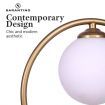 Sarantino Gold Metal Table Lamp with White Glass Shade