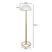 Sarantino Metal Floor Lamp in White Acrylic Shade