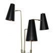 Sarantino Brass Floor Lamp with Three Metal Shades