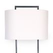 Sarantino Wood Floor Lamp in Cherry Base & Black Finish Body