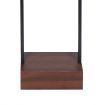 Sarantino Wood Floor Lamp in Cherry Base & Black Finish Body
